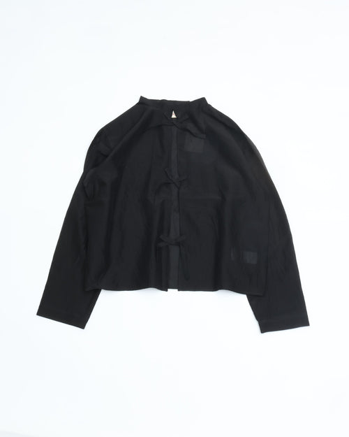 MEYAME  COTTON SILK BLOUSE JACKET BLACK