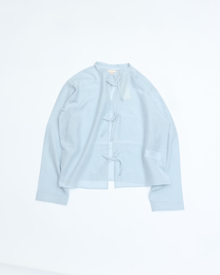 MEYAME  COTTON SILK BLOUSE JACKET SAX