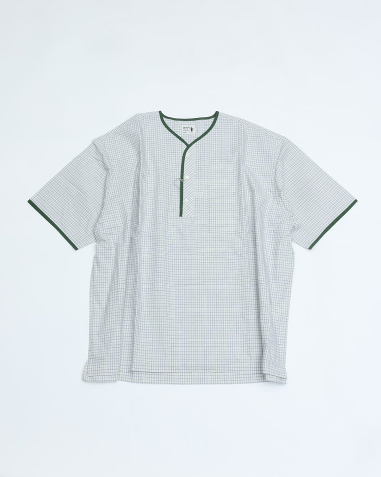 Henley Neck Department   Albert Henley Neck Shirt  NARROW PLAID TYPEWRITER