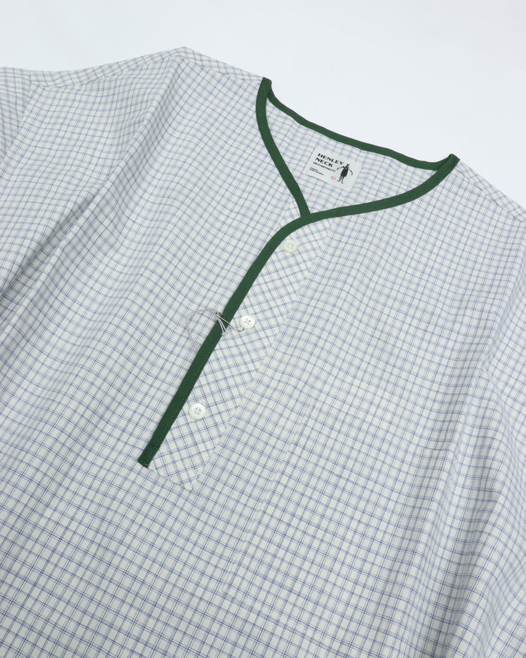 Henley Neck Department   Albert Henley Neck Shirt  NARROW PLAID TYPEWRITER