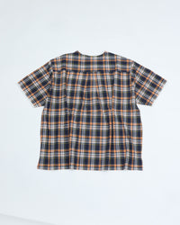 Henley Neck Department   Albert Henley Neck Shirt  Orange×Yellow MADRAS PLAID