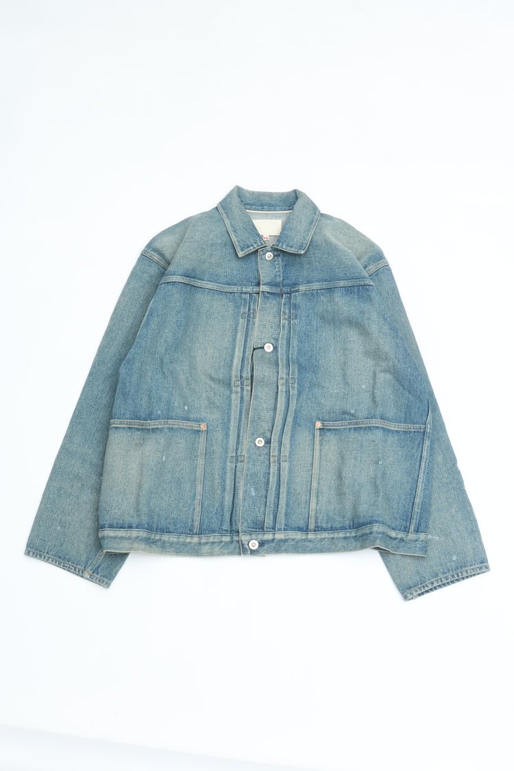 YOKO SAKAMOTO  PLEATS JACKET Fade Indigo