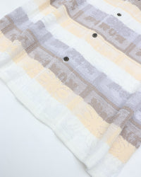 COOHEM  HAWAIIAN QUILT KNIT SHIRT  13-262-019  WHITE