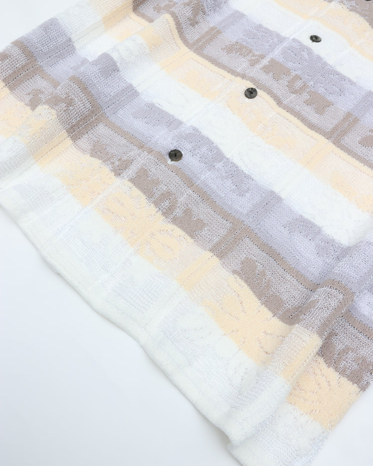 COOHEM  HAWAIIAN QUILT KNIT SHIRT  13-262-019  WHITE