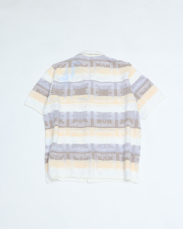 COOHEM  HAWAIIAN QUILT KNIT SHIRT  13-262-019  WHITE