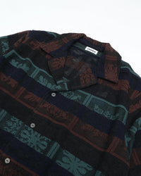 COOHEM  HAWAIIAN QUILT KNIT SHIRT  13-262-019  BLACK