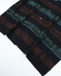 COOHEM  HAWAIIAN QUILT KNIT SHIRT  13-262-019  BLACK