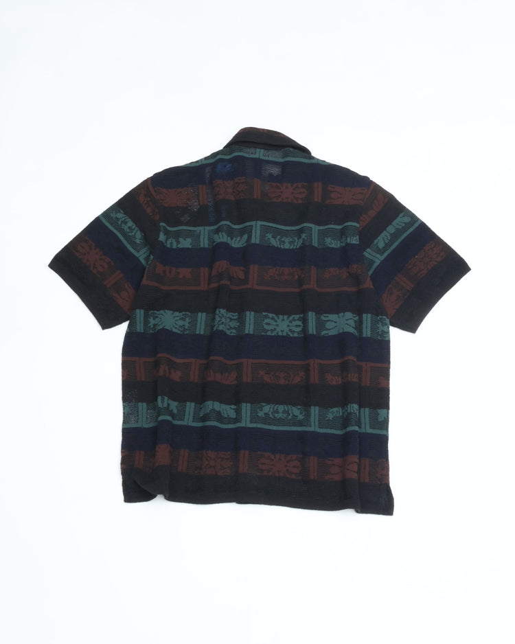 COOHEM  HAWAIIAN QUILT KNIT SHIRT  13-262-019  BLACK