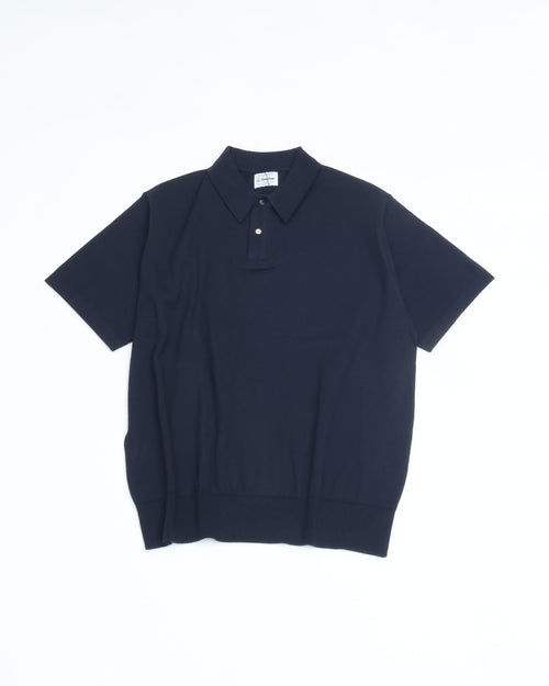 Yonetomi   LIGHT WAVE COTTON KNIT POLO 95-262-024 NAVY