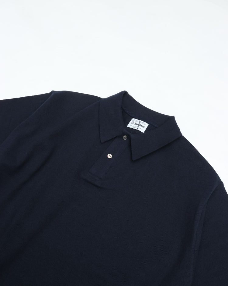 Yonetomi   LIGHT WAVE COTTON KNIT POLO 95-262-024 NAVY