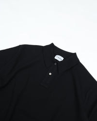 Yonetomi   LIGHT WAVE COTTON KNIT POLO 95-262-024 BLACK
