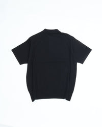 Yonetomi   LIGHT WAVE COTTON KNIT POLO 95-262-024 BLACK