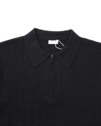 crepuscule / Rib Pattern Half Zip Polo
