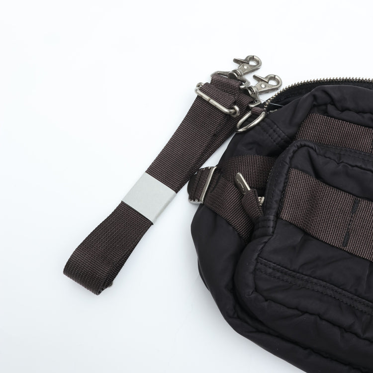 PORTER CLASSIC  SUPER NYLON WAIST BAG BLACK