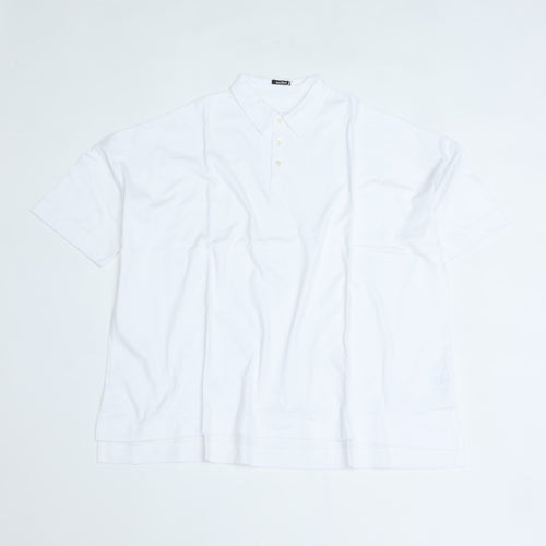 maillot mature (マイヨマチュア) cotton big polo WHITE MAC-26165