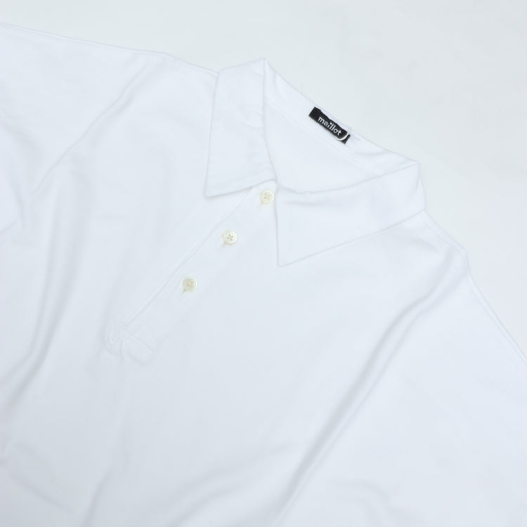maillot mature (マイヨマチュア) cotton big polo WHITE MAC-26165