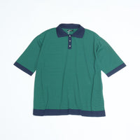maillot mature (マイヨマチュア)　Border Knit Polo (ボーダー・ニットポロ)  NAVY*GREEN MAK-24172 (コピー)