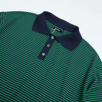 maillot mature (マイヨマチュア)　Border Knit Polo (ボーダー・ニットポロ)  NAVY*GREEN MAK-24172 (コピー)