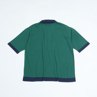 maillot mature (マイヨマチュア)　Border Knit Polo (ボーダー・ニットポロ)  NAVY*GREEN MAK-24172 (コピー)