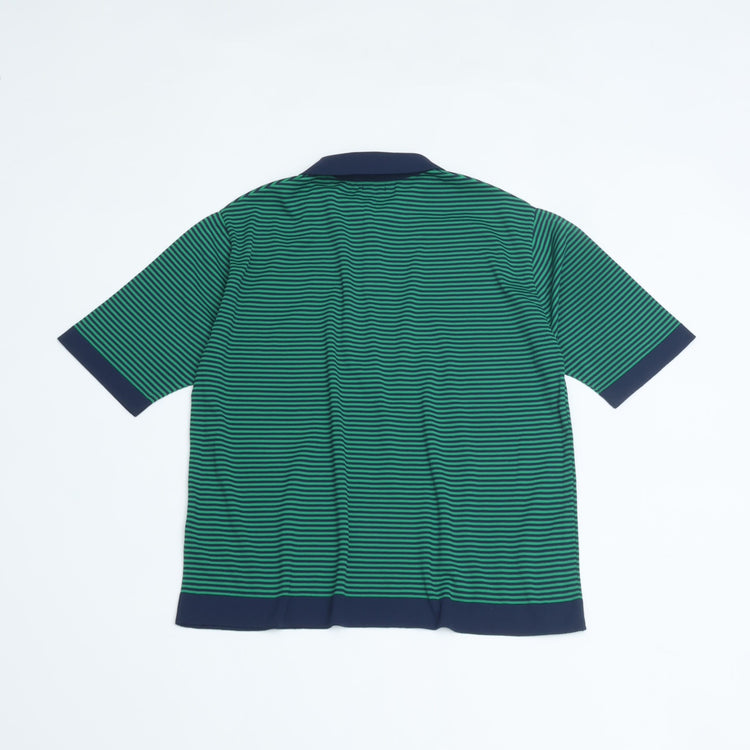 maillot mature (マイヨマチュア)　Border Knit Polo (ボーダー・ニットポロ)  NAVY*GREEN MAK-24172 (コピー)