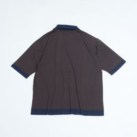 maillot mature (マイヨマチュア)　Border Knit Polo (ボーダー・ニットポロ)  NAVY*BROWN MAK-24172