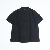 A VONTADE   Italian Open Collar Shirts SS VTD-0398-SH BLACK