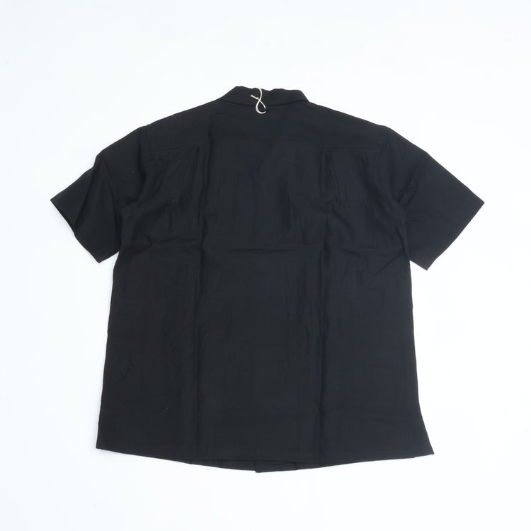 A VONTADE   Italian Open Collar Shirts SS VTD-0398-SH BLACK