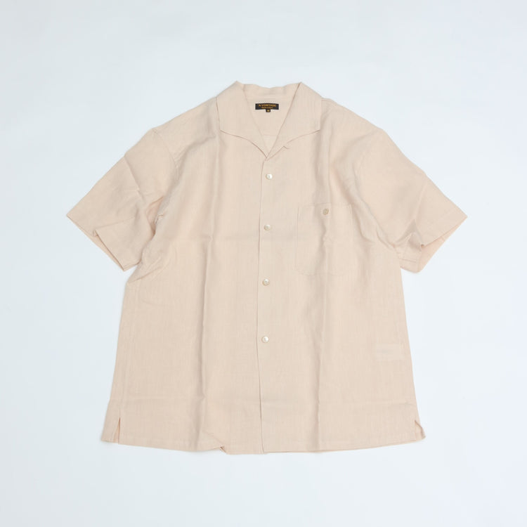 A VONTADE   Italian Open Collar Shirts SS VTD-0398-SH ECRU