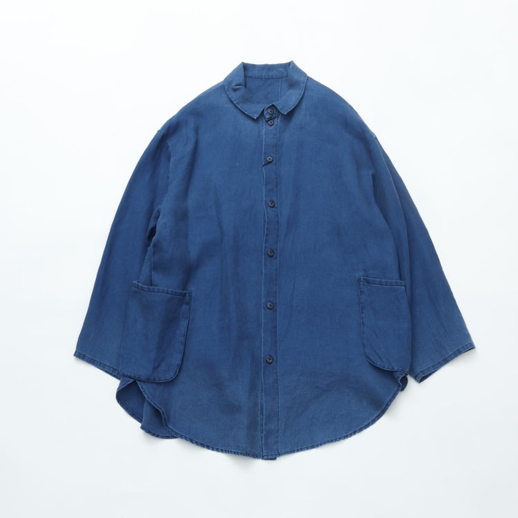 PORTER CLASSIC  INDIGO LINEN SHIRT JACKET