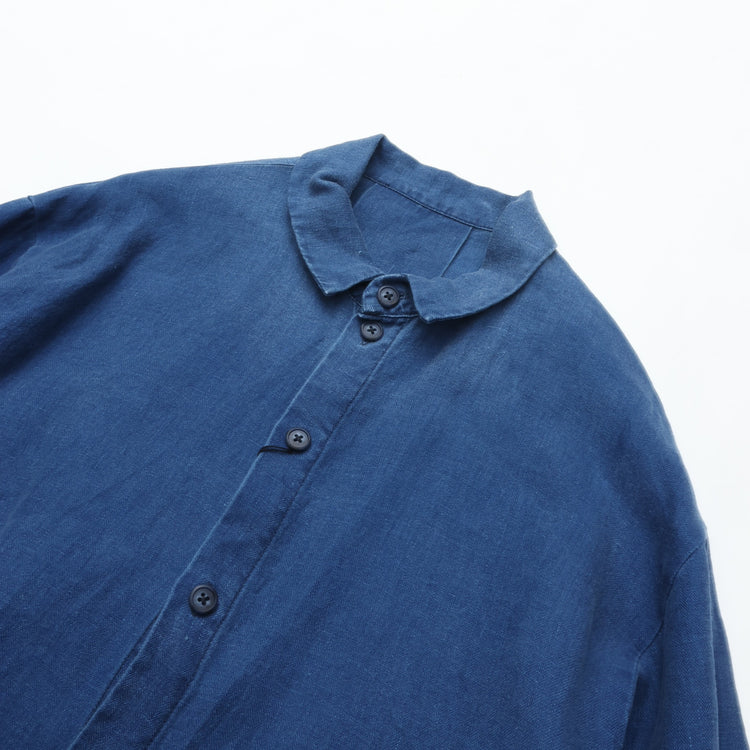 PORTER CLASSIC  INDIGO LINEN SHIRT JACKET