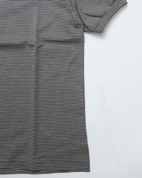 A VONTADE / Compact Border Half Zip Polo SS 9 BLACK*ECRU