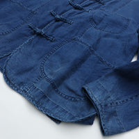 PORTER CLASSIC  INDIGO LINEN CHINESE JACKET