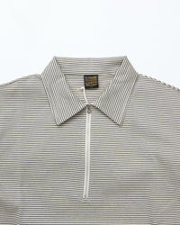 A VONTADE / Compact Border Half Zip Polo SS 1 ECRU*MARINE