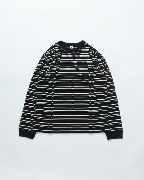 mocT PAINAPPLE JERSEY BOADER REGULAR L/S RINGER TEE NATURALxBLACK