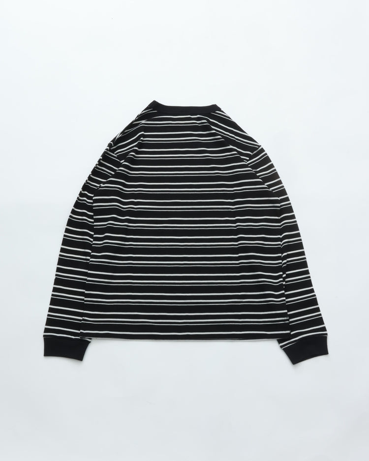 mocT　PAINAPPLE JERSEY BOADER REGULAR L/S RINGER TEE NATURALxBLACK