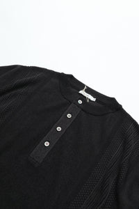 YASHIKI Ryokufu Henley Knit (Green Wind) YSK-26SS-KN13 BLACK