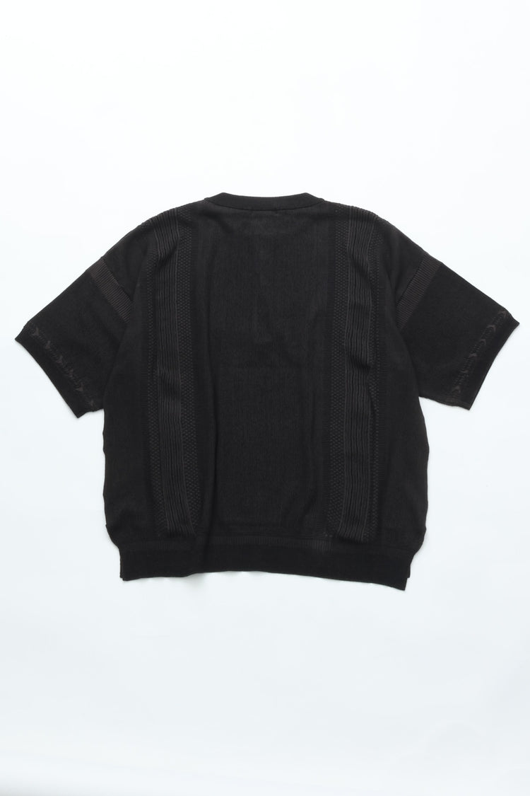 YASHIKI Ryokufu Henley Knit (Green Wind) YSK-26SS-KN13 BLACK
