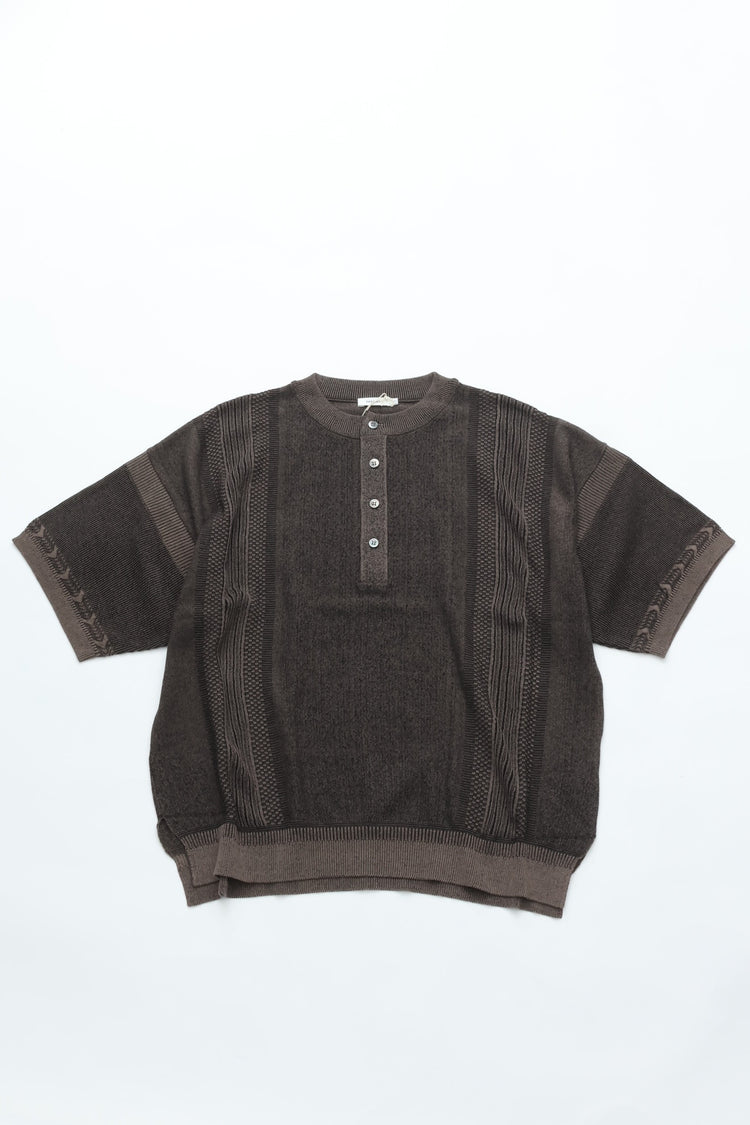 YASHIKI Ryokufu Henley Knit (Green Wind) YSK-26SS-KN13 GREIGE
