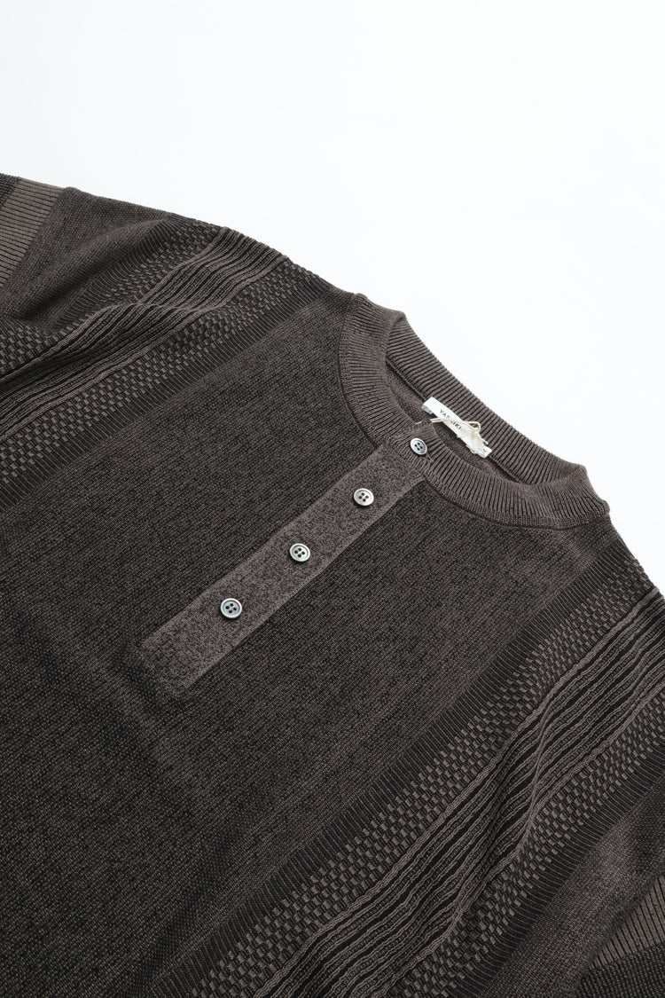 YASHIKI Ryokufu Henley Knit (Green Wind) YSK-26SS-KN13 GREIGE