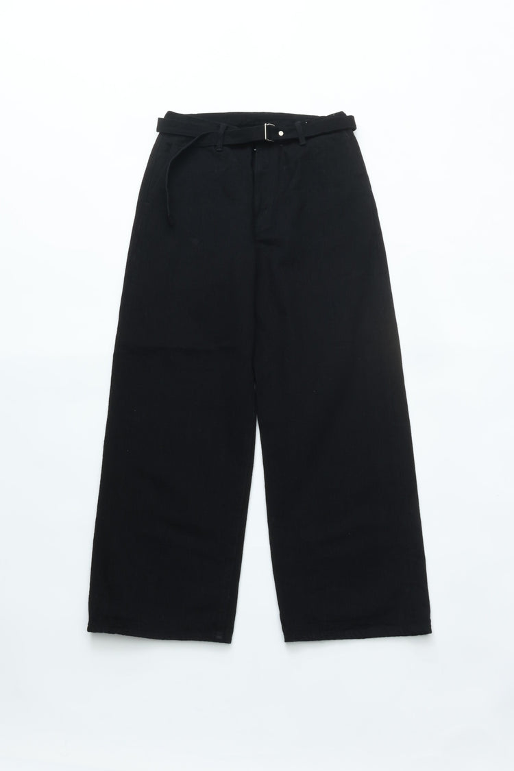 YOKO SAKAMOTO  BELTED TROUSERS BLACK
