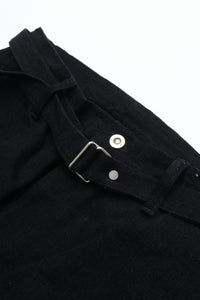 YOKO SAKAMOTO  BELTED TROUSERS BLACK