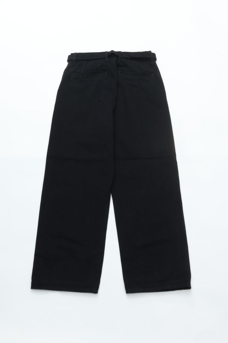 YOKO SAKAMOTO  BELTED TROUSERS BLACK