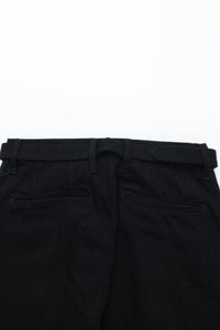 YOKO SAKAMOTO  BELTED TROUSERS BLACK