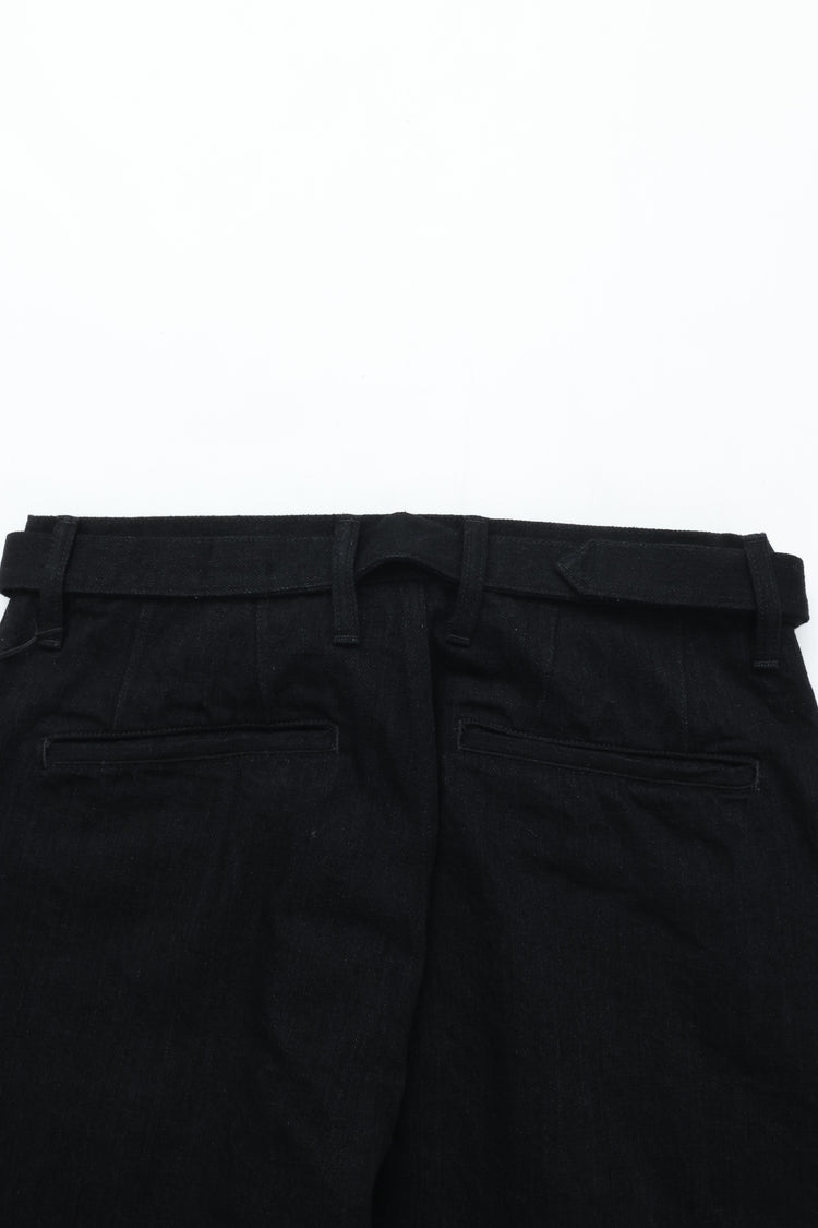 YOKO SAKAMOTO  BELTED TROUSERS BLACK