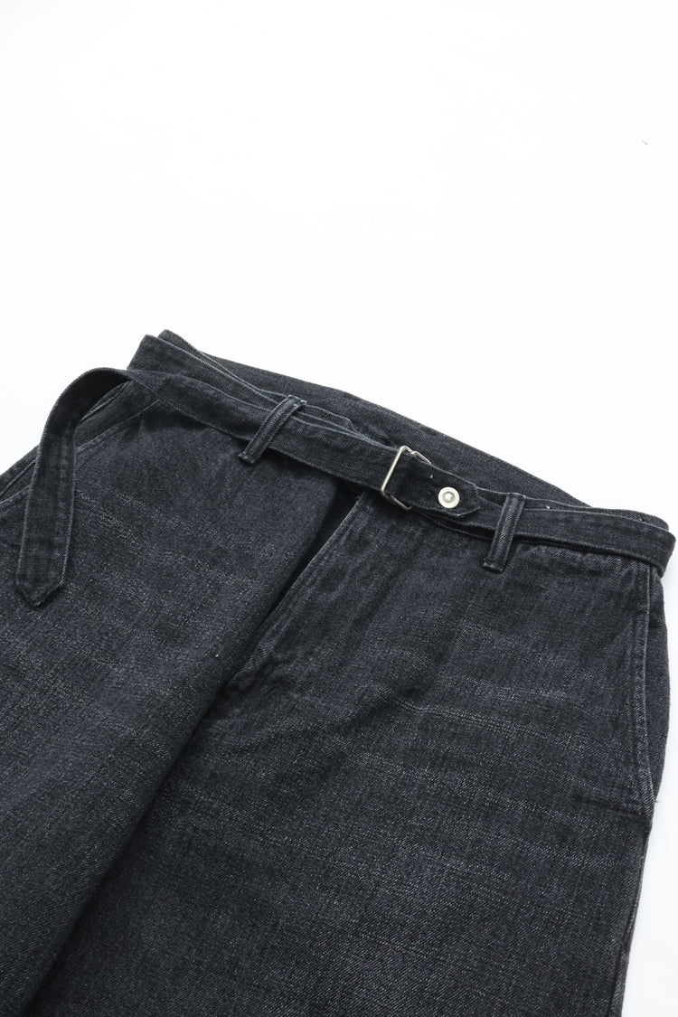 YOKO SAKAMOTO BELTED TROUSERS FADE BLACK