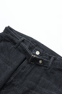 YOKO SAKAMOTO BELTED TROUSERS FADE BLACK