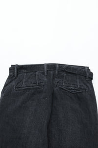 YOKO SAKAMOTO BELTED TROUSERS FADE BLACK
