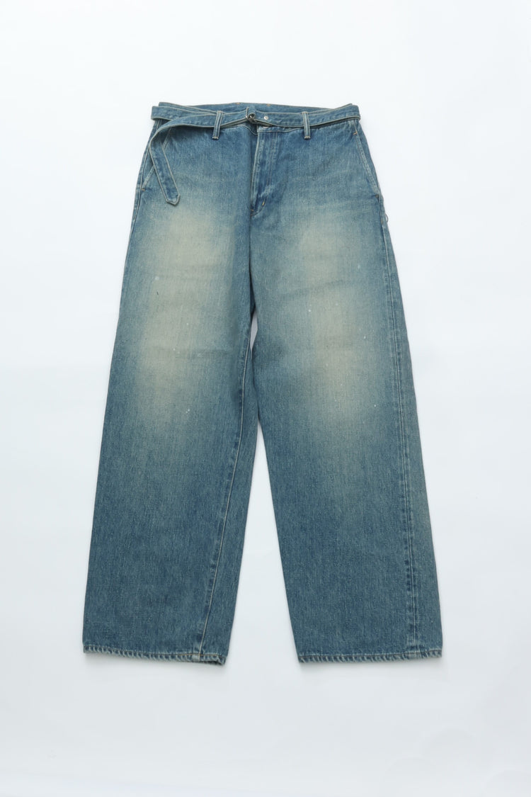 YOKO SAKAMOTO  BELTED TROUSERS FADE INDIGO