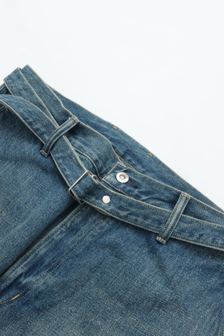 YOKO SAKAMOTO  BELTED TROUSERS FADE INDIGO