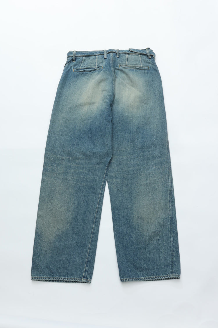 YOKO SAKAMOTO  BELTED TROUSERS FADE INDIGO